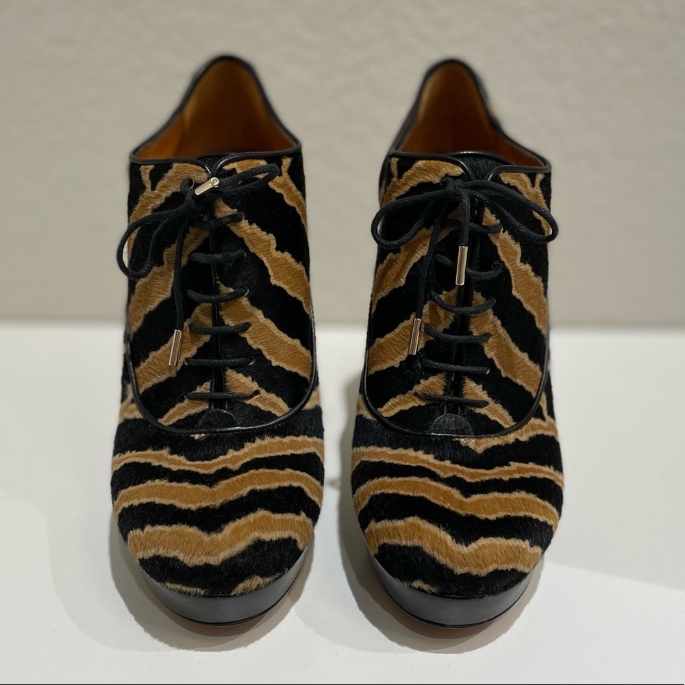 Gucci Betty Zebra Pony Hair Lace-up Booties - Picture 5 of 11